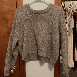 Gray fuzzy sweater